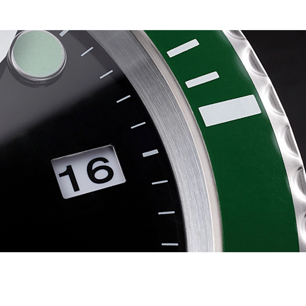 Aaa replica watch Silver-Green Submariner 621912 Wall Rolex Clock 0716
